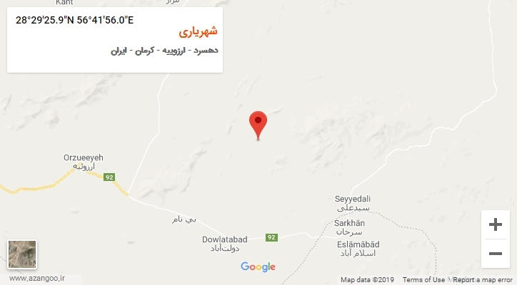روستای شهریاری بر روی نقشه