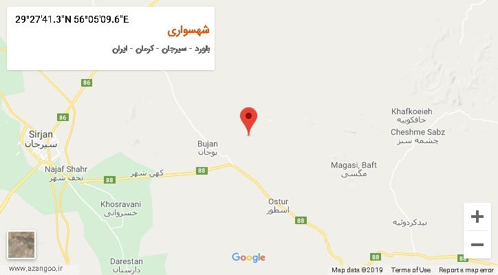روستای شهسواری بر روی نقشه