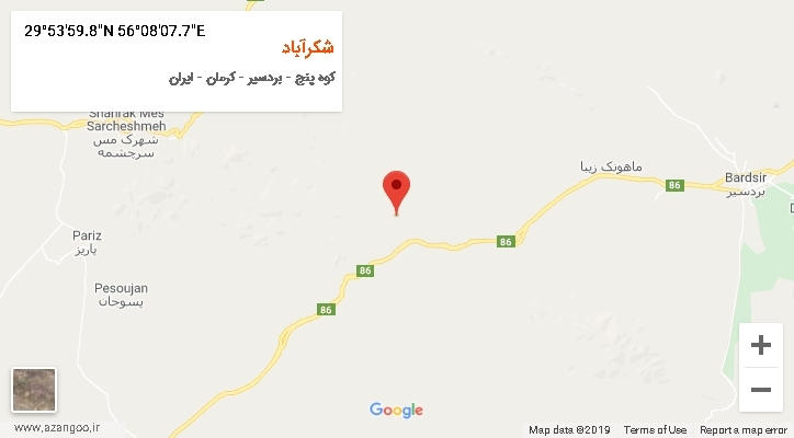 روستای شکرآباد بر روی نقشه