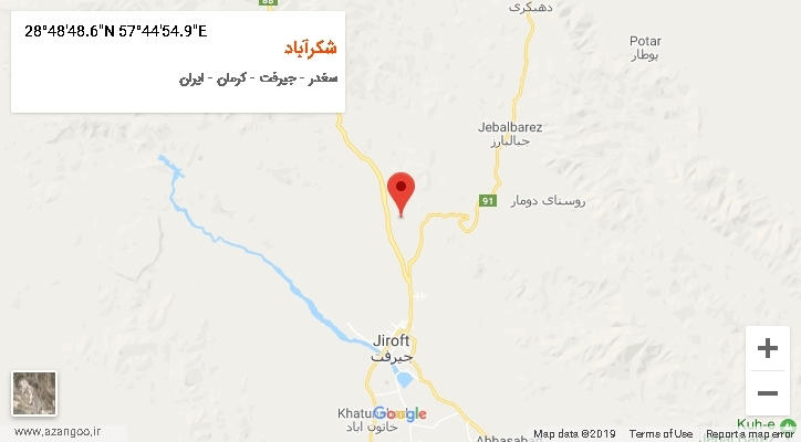 روستای شکرآباد بر روی نقشه