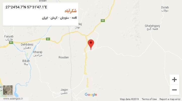 روستای شکرآباد بر روی نقشه