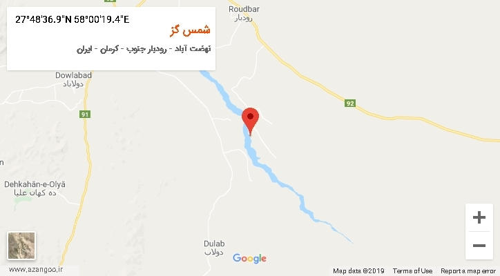 روستای شمس گز بر روی نقشه