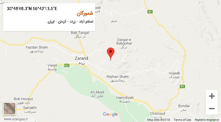 روستای شمورگان بر روی نقشه