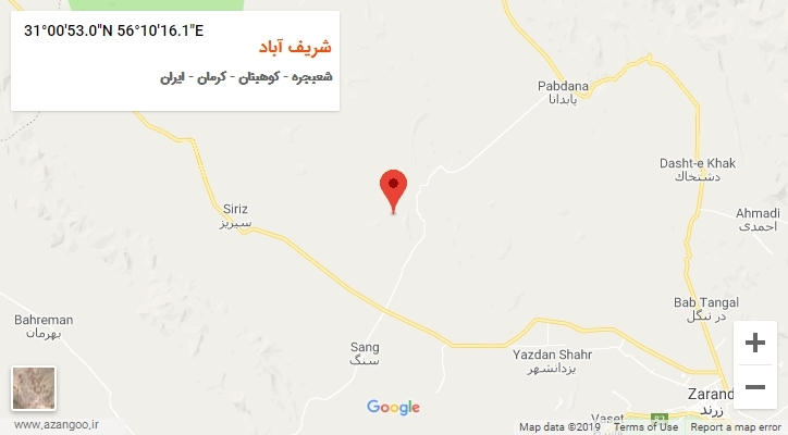 روستای شریف آباد بر روی نقشه