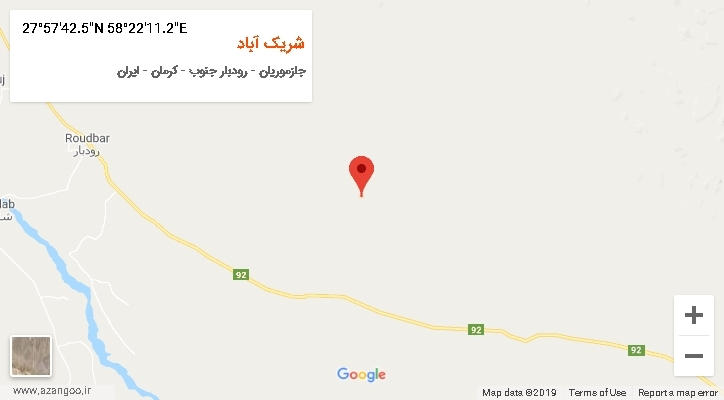 روستای شریک آباد بر روی نقشه