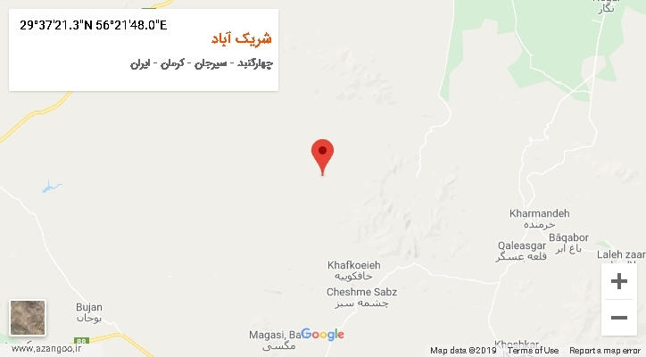 روستای شریک آباد بر روی نقشه
