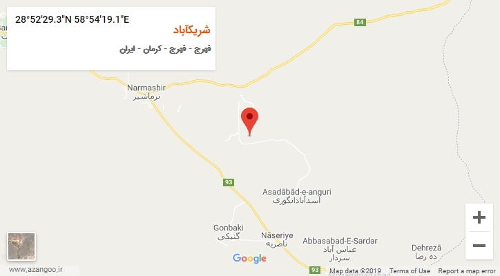 روستای شریکآباد بر روی نقشه