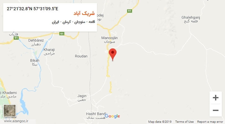 روستای شریک آباد بر روی نقشه