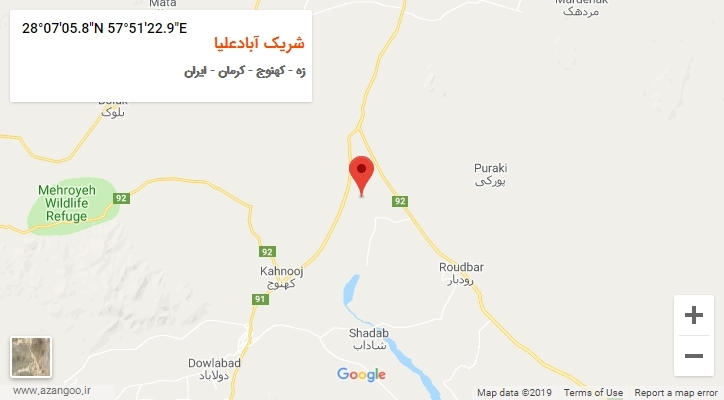 روستای شریک آبادعلیا بر روی نقشه