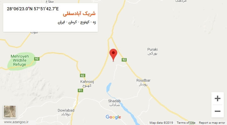روستای شریک آبادسفلی بر روی نقشه