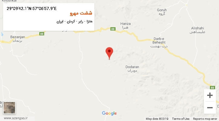 روستای ششت مهرو بر روی نقشه