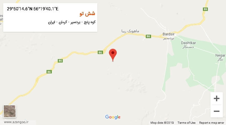 روستای شش تو بر روی نقشه