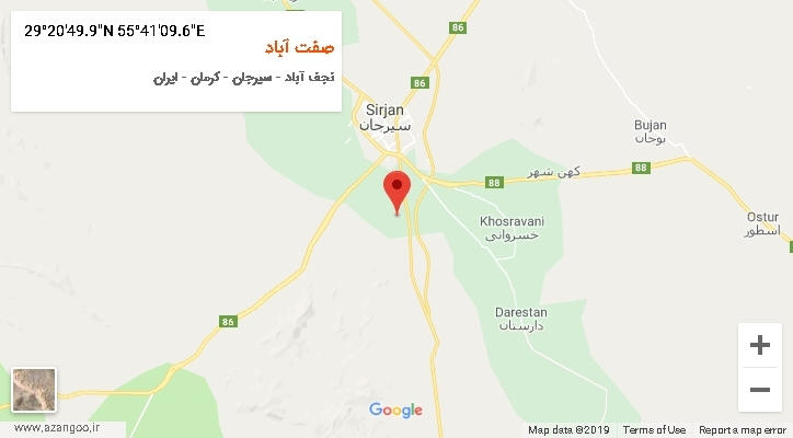 روستای صفت آباد بر روی نقشه