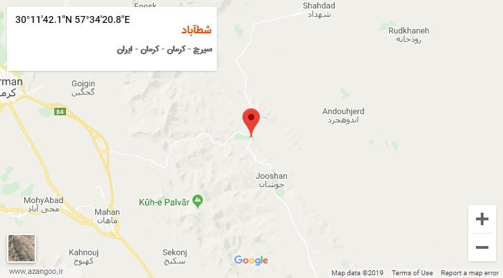 روستای شطآباد بر روی نقشه