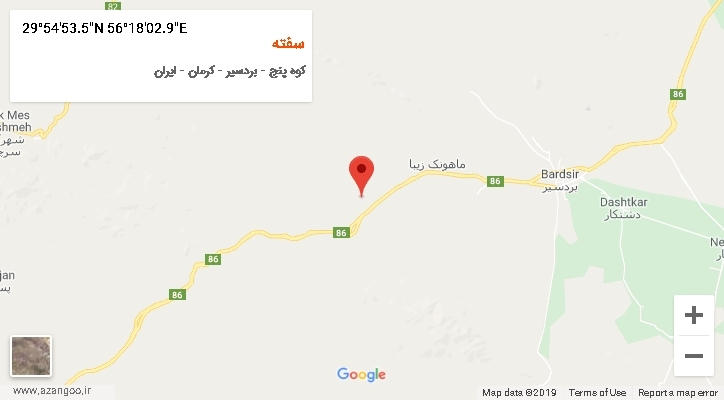 روستای سفته بر روی نقشه