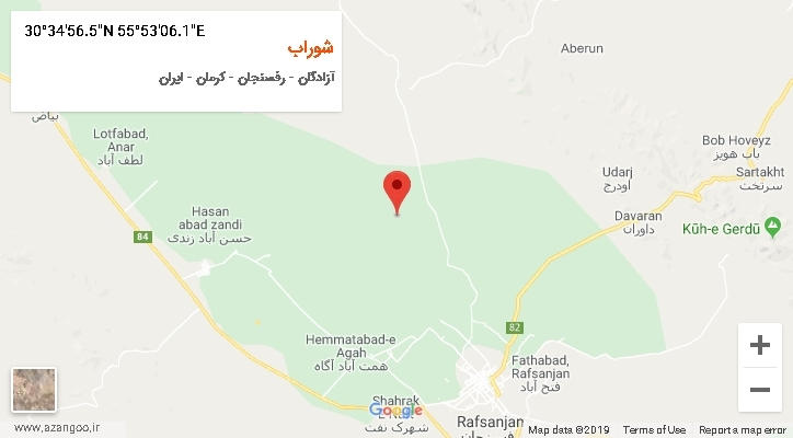 روستای شوراب بر روی نقشه