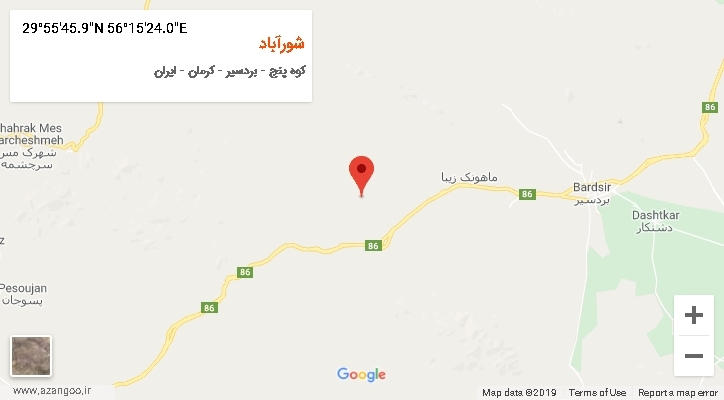 روستای شورآباد بر روی نقشه
