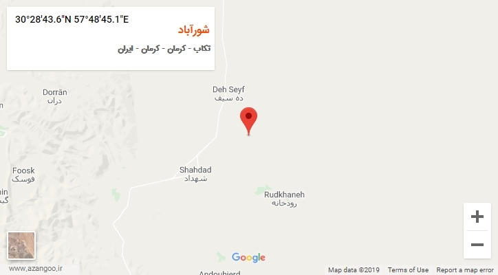 روستای شورآباد بر روی نقشه