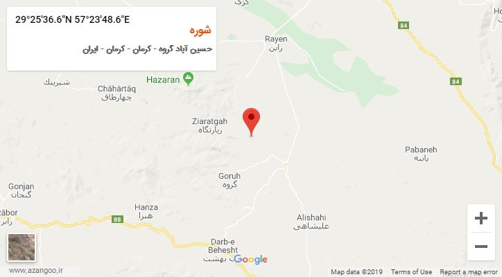 روستای شوره بر روی نقشه