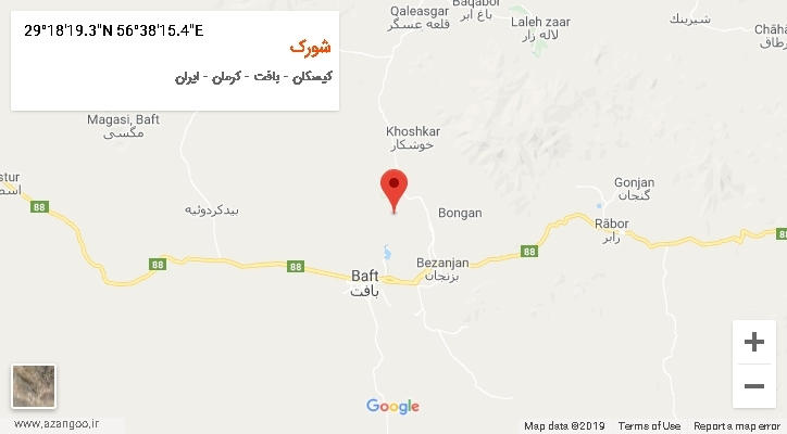 روستای شورک بر روی نقشه