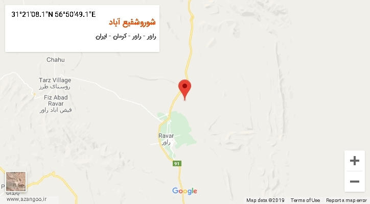 روستای شوروشفیع آباد بر روی نقشه