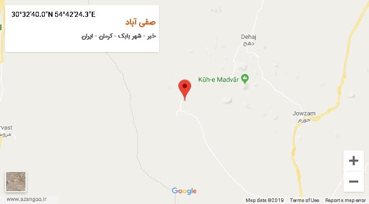روستای صفی آباد بر روی نقشه