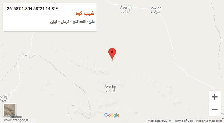 روستای شیب کوه بر روی نقشه