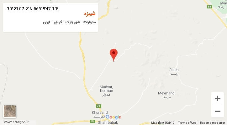 روستای شیبزه بر روی نقشه