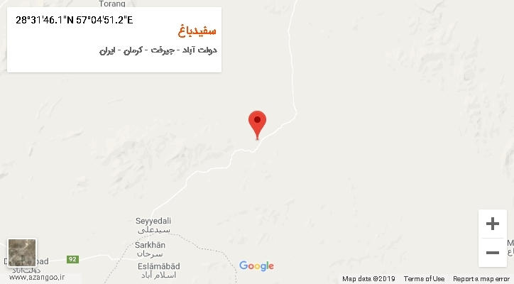 روستای سفیدباغ بر روی نقشه