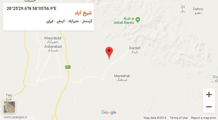 روستای شیخ آباد بر روی نقشه