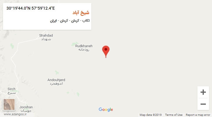روستای شیخ آباد بر روی نقشه