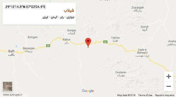 روستای شیلاب بر روی نقشه