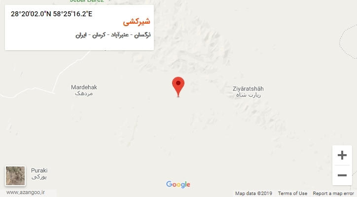 روستای شیرکشی بر روی نقشه