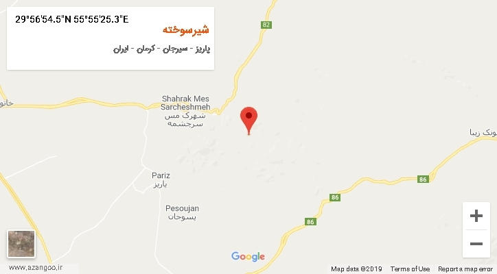 روستای شیرسوخته بر روی نقشه