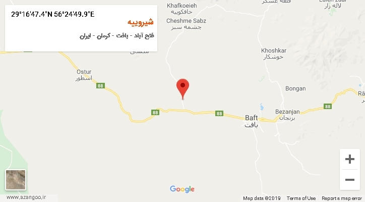روستای شیروییه بر روی نقشه