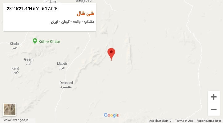 روستای شی شال بر روی نقشه