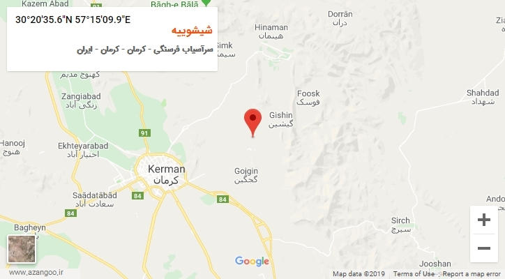 روستای شیشوییه بر روی نقشه