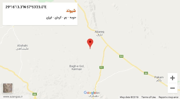 روستای شیوند بر روی نقشه