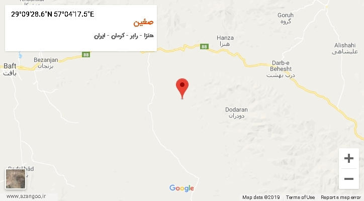 روستای صغین بر روی نقشه