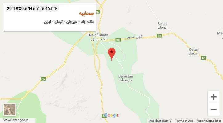 روستای صحابیه بر روی نقشه