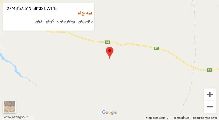 روستای سه چاه بر روی نقشه