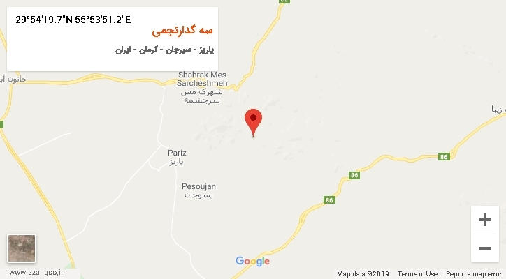روستای سه گدارنجمی بر روی نقشه