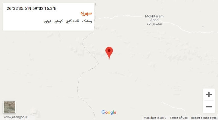 روستای سهرزه بر روی نقشه