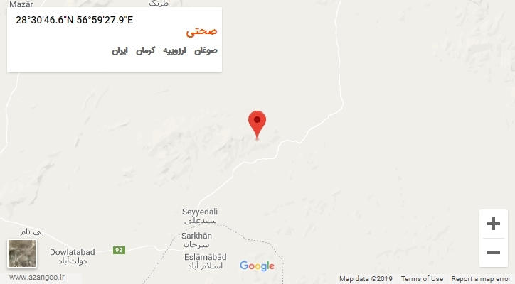 روستای صحتی بر روی نقشه