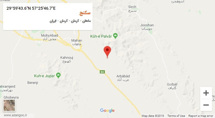 روستای سکنج بر روی نقشه