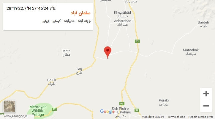 روستای سلمان آباد بر روی نقشه