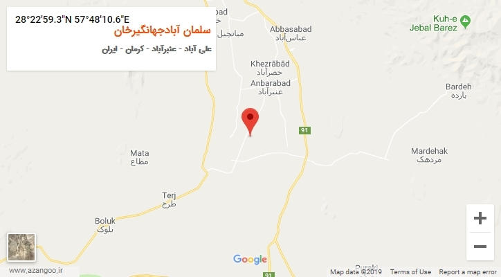 روستای سلمان آبادجهانگیرخان بر روی نقشه