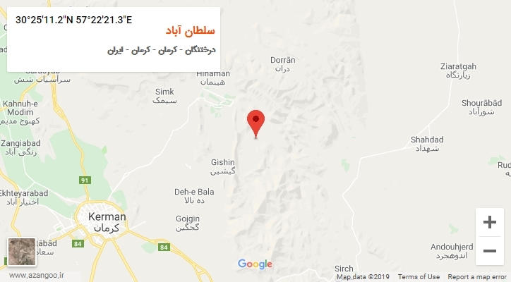 روستای سلطان آباد بر روی نقشه