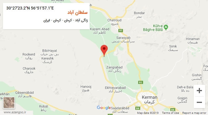 روستای سلطان آباد بر روی نقشه