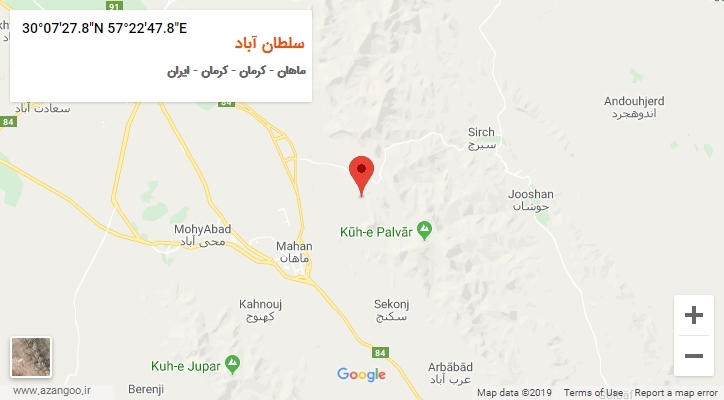 روستای سلطان آباد بر روی نقشه